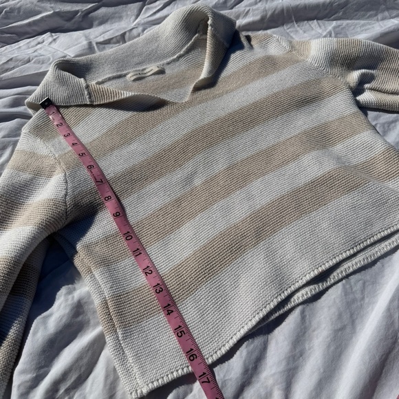 Moon & Madison Striped Knit Collared Crop Sweater (Size S) - Picture 4 of 6